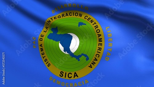 Central American Integration System Flag 4K. Realistic Loop Waving with Highly Detailed Fabric. photo
