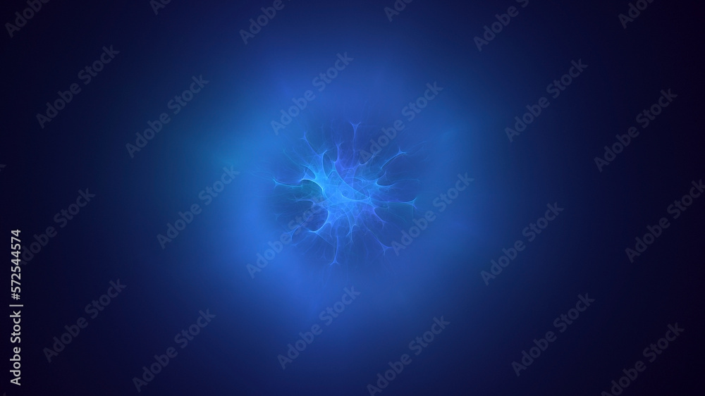Fototapeta premium 3D rendering abstract blue fractal light background