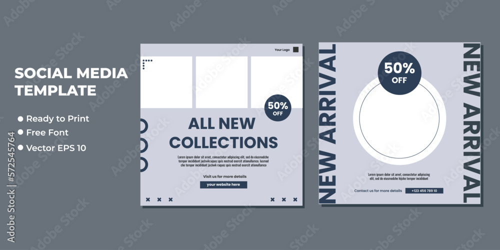 Set of Editable minimal square banner template. Suitable for social media post and web internet ads. Vector illustration with photo college Set of Editable minimal square banner template. Suitable for social media post and web internet ads. Vector illustration with photo college