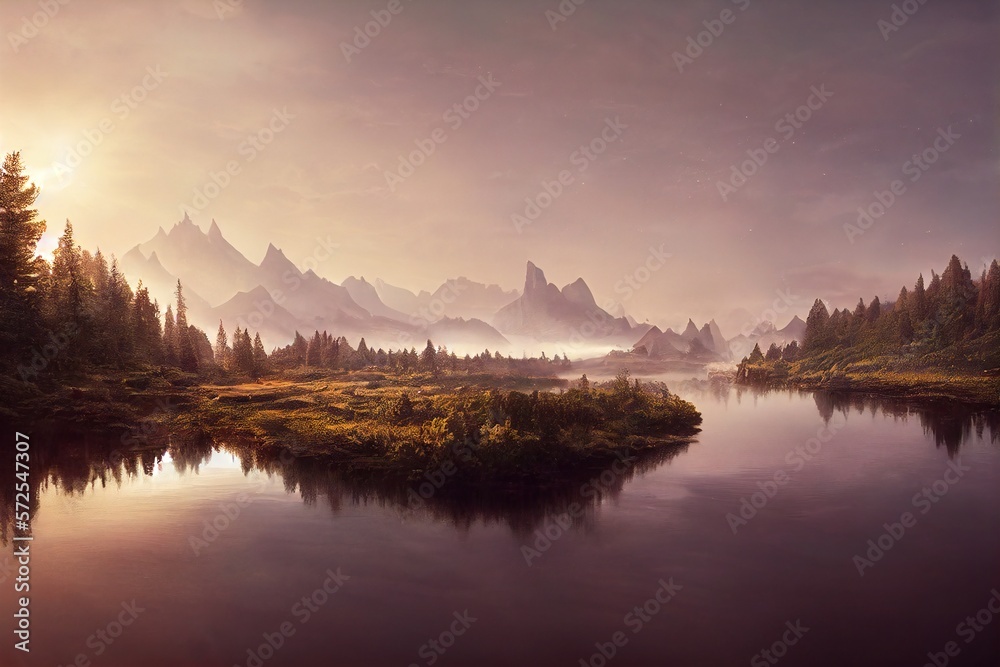 Fantasy landscape illustration