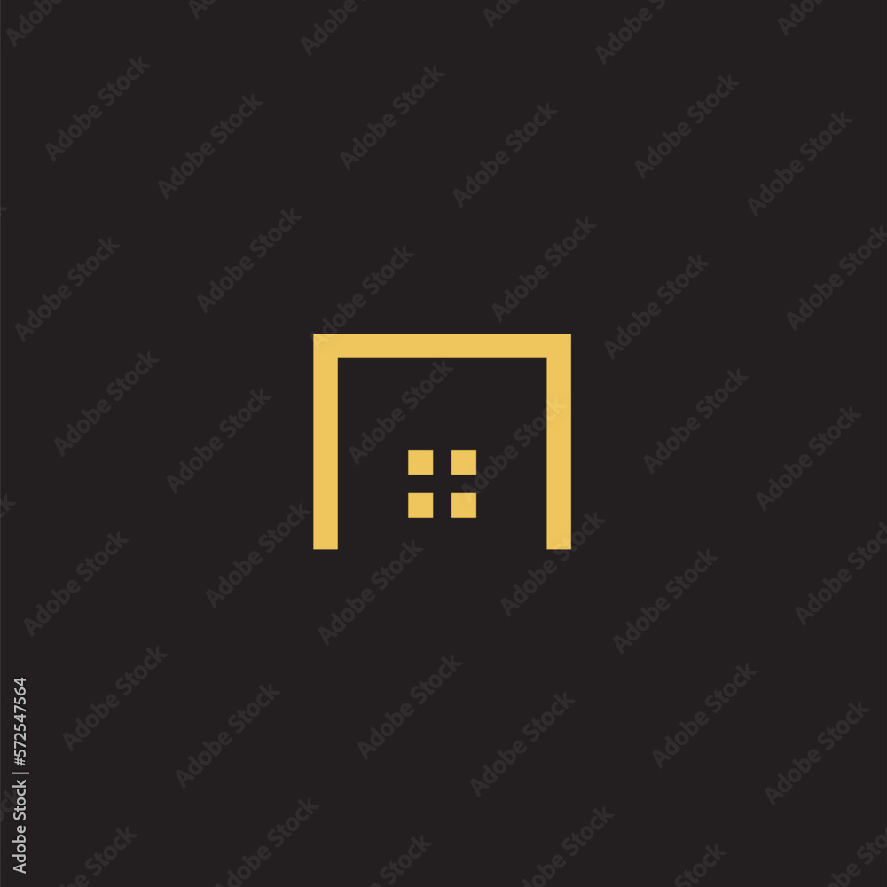 Home logo abstract modern, simple and unique house ,this signet for realty management.