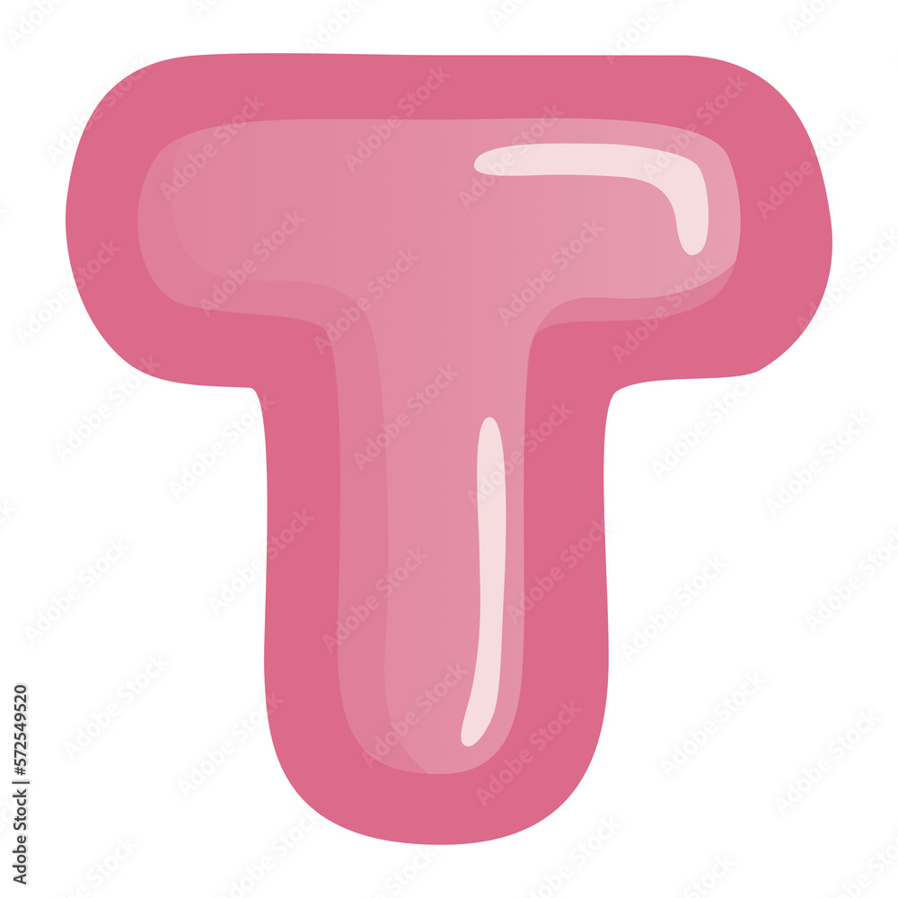 Letter T Pink Bold Alphabet Font Design Cartoon Icon Letter T Pink Bold Alphabet Font Design Cartoon Icon