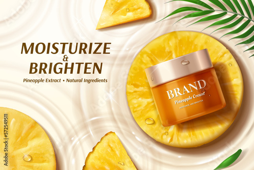 3D pineapple beauty product ad