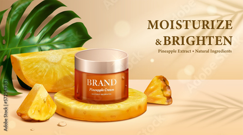 3D pineapple moisturizing cream ad