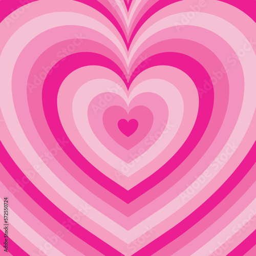 Pink heart background in retro style. Love wallpaper design.