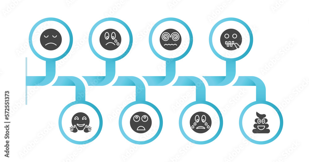 editable filled icons with infographic template. infographic for emoji concept. included disappointed emoji, cry emoji, hypnotized -mouth hugging bored crying poo icons. editable filled icons with infographic template. infographic for emoji concept. included disappointed emoji, cry emoji, hypnotized -mouth hugging bored crying poo icons.