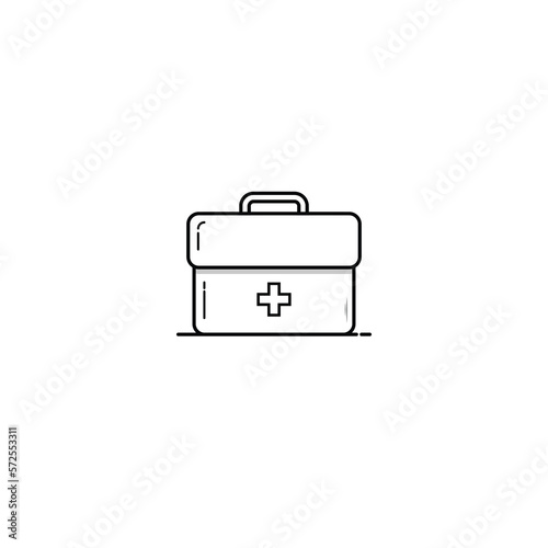 First aid kit bag icon isolated vector graphics