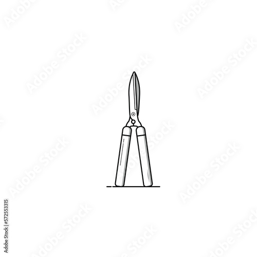 Garden hedge shears icon vector graphics