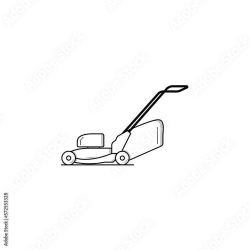 Lawn mower icon isolated vector graphics photo
