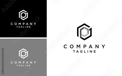geometric GP letter logo PG monogram abstract vector idea