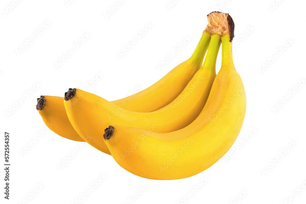 Fresh ripe bananas isolated on white background. - obrazy, fototapety, plakaty 
