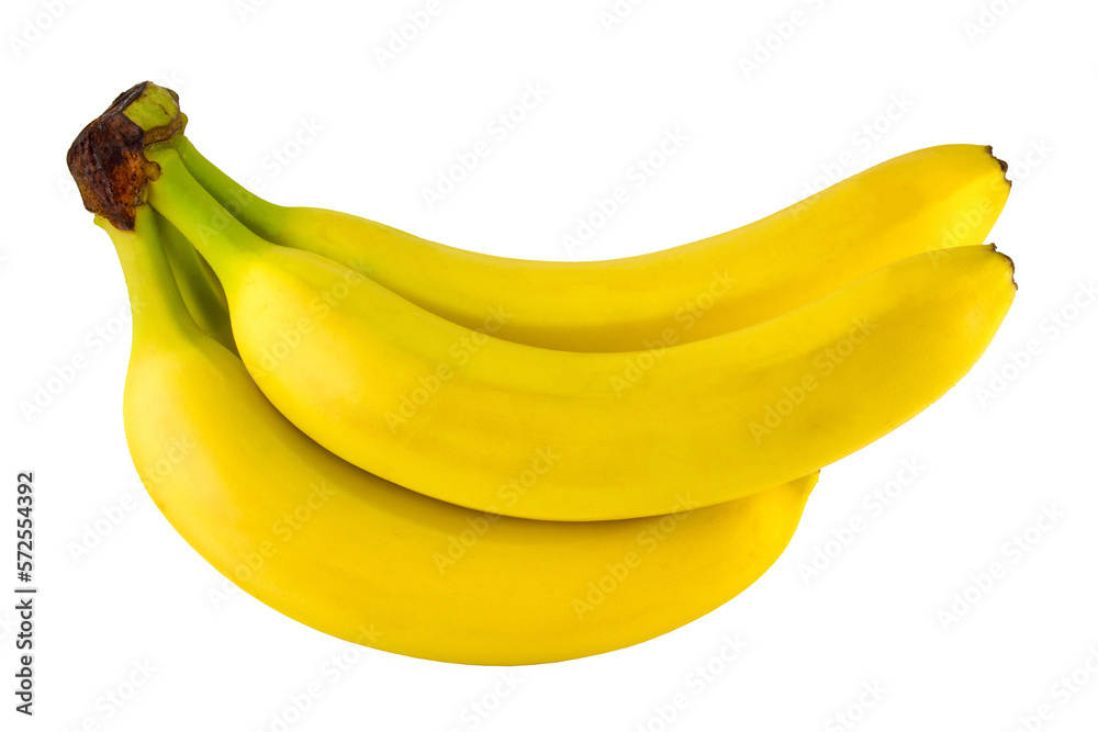 Ripe bananas isolated on white background. - obrazy, fototapety, plakaty 