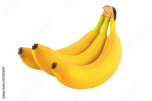 Fotografiet Fresh ripe bananas isolated on white background.
