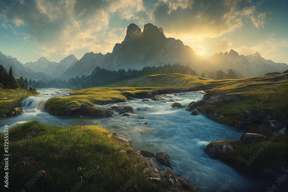 Fantasy landscape illustration Fantasy landscape illustration