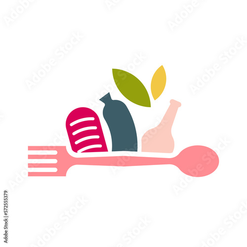 Fresh food logo icon vector. Food logo design concept. Food logo icon template