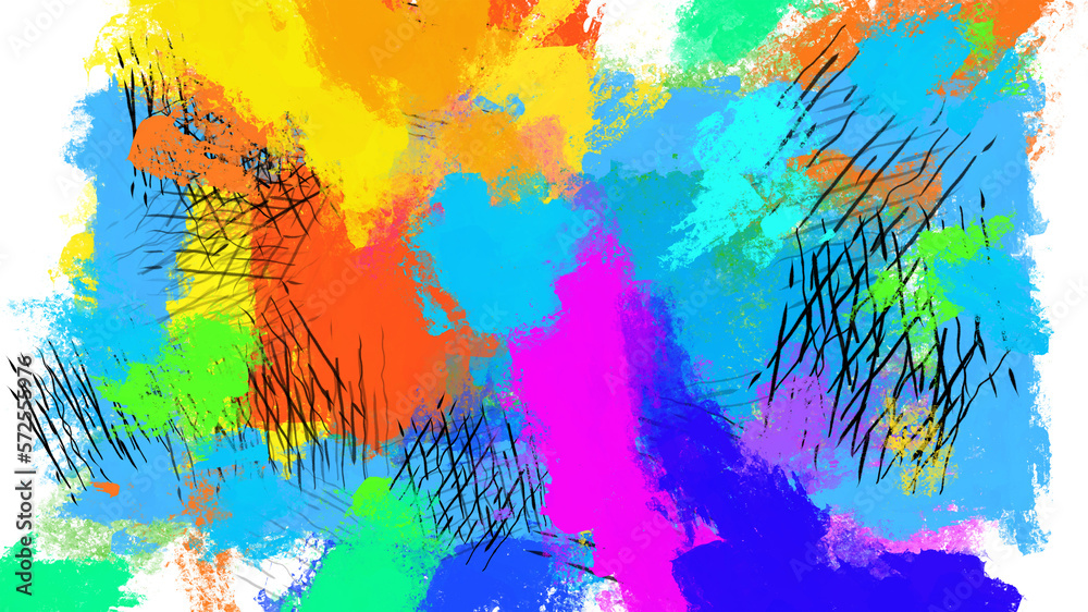 abstract colorful brushstrokes painting background title cover frame colors strokes - PNG image with transparent background