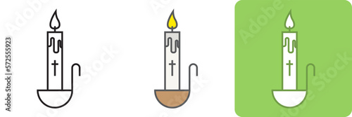 Easter Candle Icon Set is a collection of icons that represent the traditions and symbolism of the Easter season