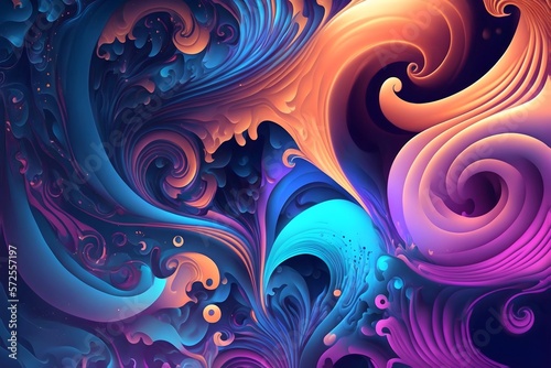 multicolor liquid fluid art. Abstract swirl gradient. seamless waves design.