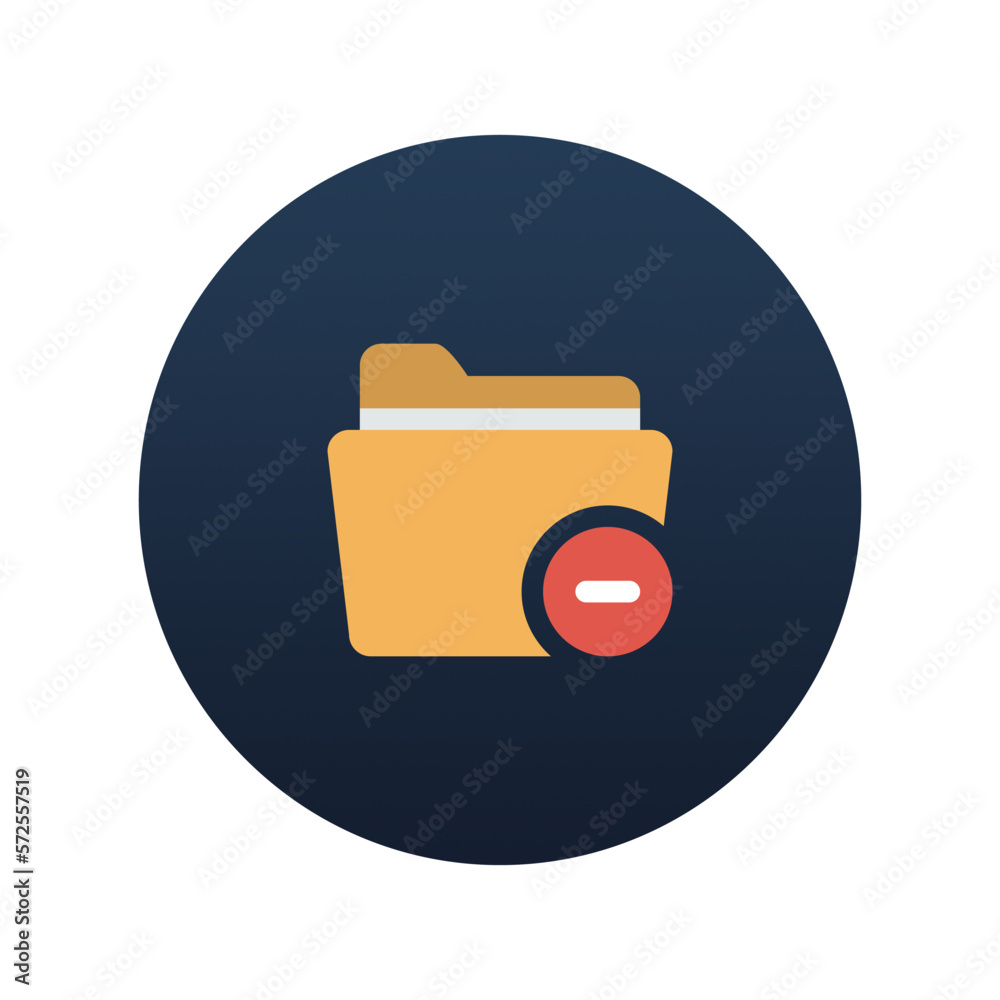 Folder with minus icon, Flat vector illustration for web and mobile interface, EPS 10 Folder with minus icon, Flat vector illustration for web and mobile interface, EPS 10