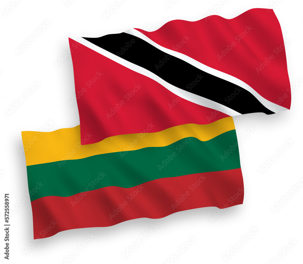 Flags of Lithuania and Republic of Trinidad and Tobago on a white background Flags of Lithuania and Republic of Trinidad and Tobago on a white background
