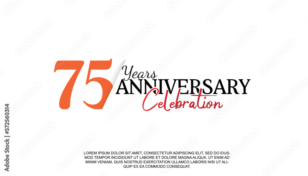 custom made wallpaper toronto digitalVector 75 years anniversary logotype number with red and black color for celebration event isolated.