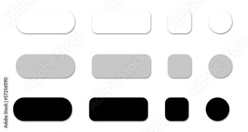 Set of buttons with realistic shadow on transparent background. Set of buttons for the site.