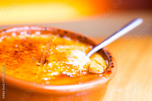 Fotografie Catalan cream is a very typical dessert of Catalan cuisine similar to the French crème brûlée