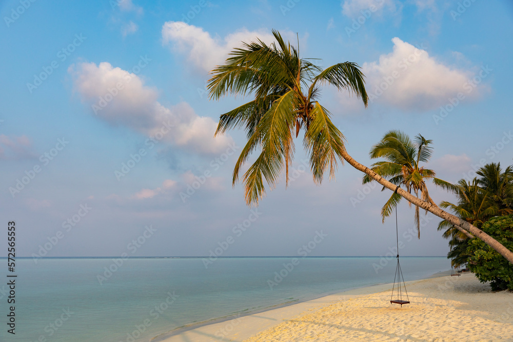 Obraz premium The Republic of Maldives. Tod's Island. Types of beaches in the Maldives.