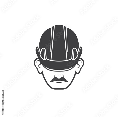 illustration of hard hat, head protection at work.