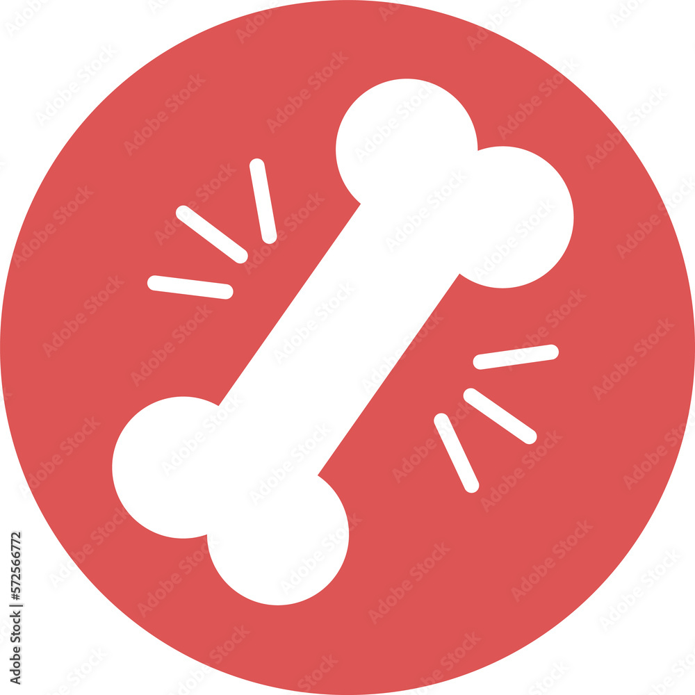 There is a bone pattern that dogs like in the middle of a red circular background There is a bone pattern that dogs like in the middle of a red circular background
