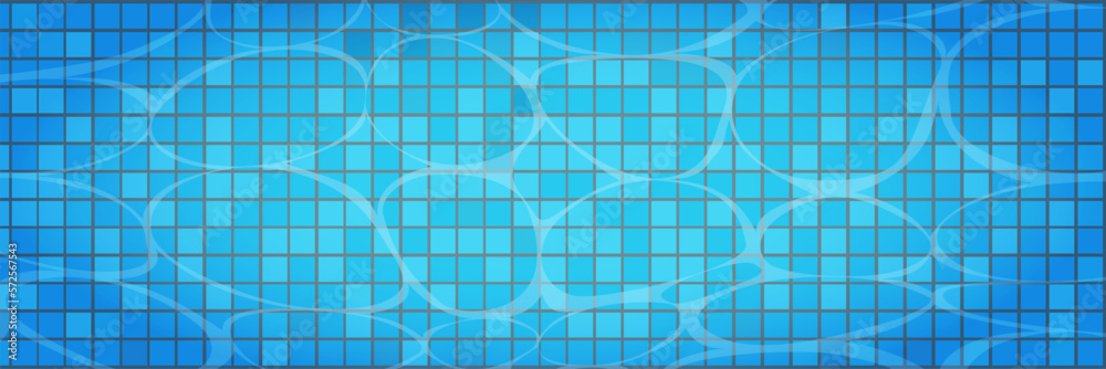 Swimming pool caustics ripple background. Blue swimming pool for