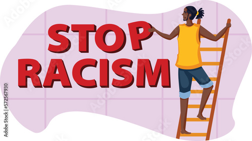 Black Lives Matter, BLM, No Racism, Statement. Young African Americans: man and woman against racism. Black citizens are fighting for equality. 