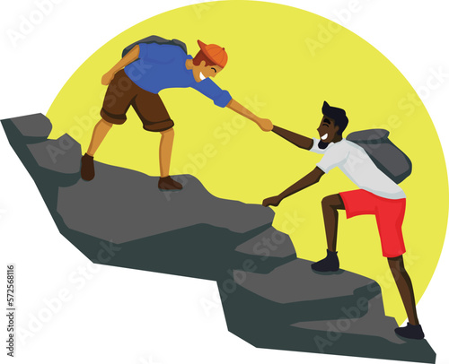 Black Lives Matter, BLM, No Racism, Statement. Young African Americans: man and woman against racism. Black citizens are fighting for equality. 