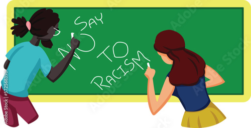 Black Lives Matter, BLM, No Racism, Statement. Young African Americans: man and woman against racism. Black citizens are fighting for equality. 