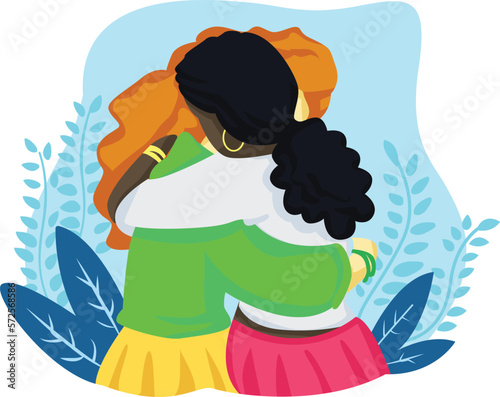 Black Lives Matter, BLM, No Racism, Statement. Young African Americans: man and woman against racism. Black citizens are fighting for equality. 