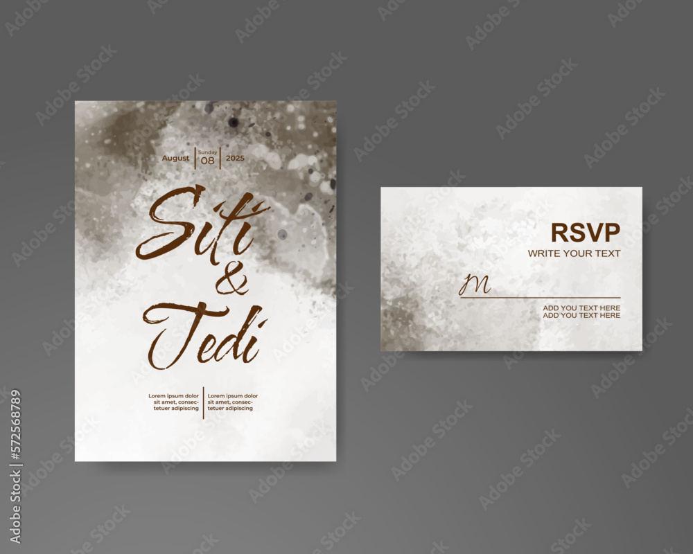Wedding invitation with abstract watercolor background Wedding invitation with abstract watercolor background