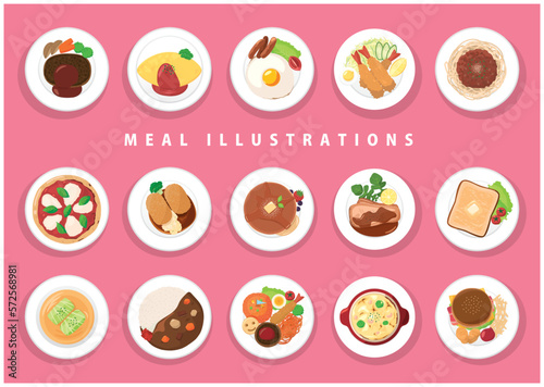 洋食イラストのSET