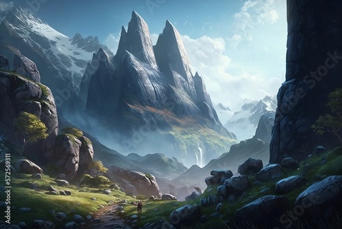 A Fantasy Tale Set Against Majestic Mountains