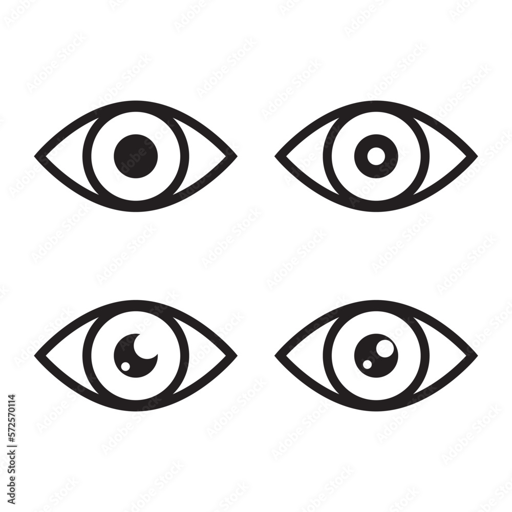 Eyes icon vector illustration, vision icon symbol isolated flat design. Eyes icon vector illustration, vision icon symbol isolated flat design.