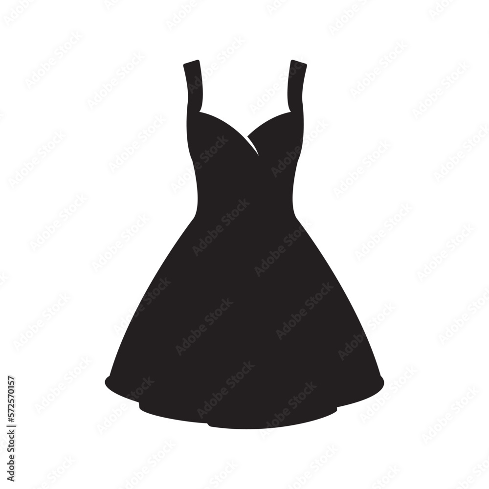 Female dress icon isolated flat design. Female dress icon isolated flat design.