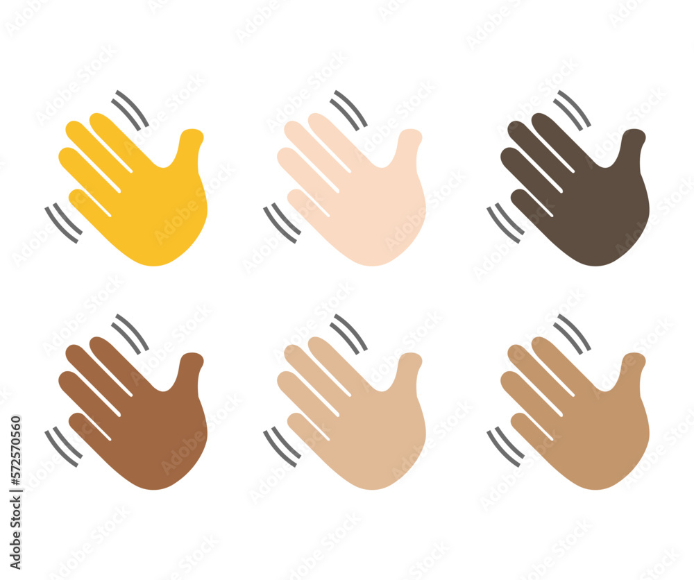 hello wave hand emoji vector