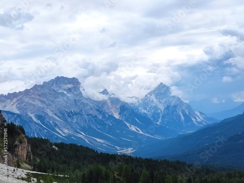 landscape on mountain with peaks
