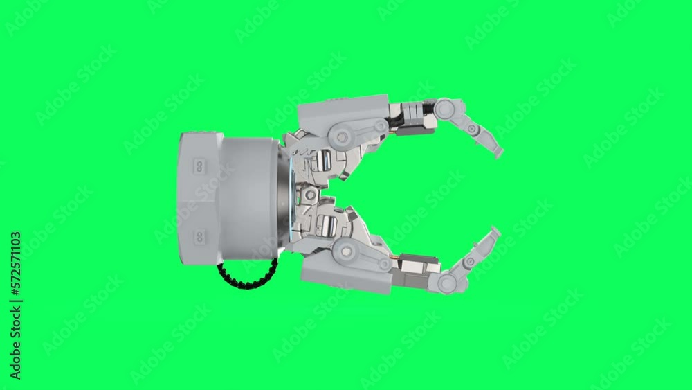 Robotic arm pinch or grip on green screen 4k footage Robotic arm pinch or grip on green screen 4k footage
