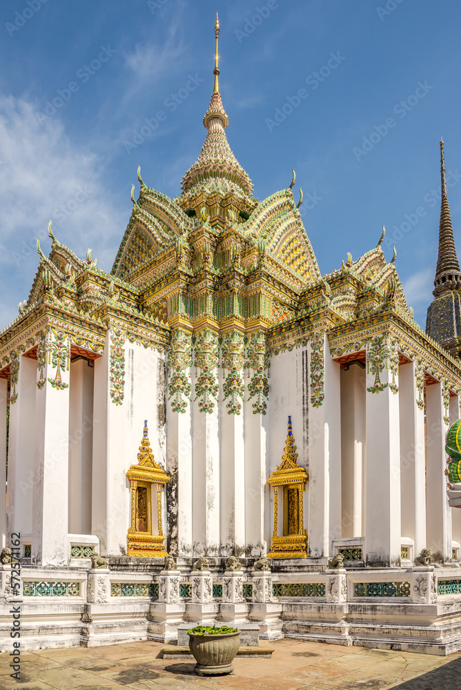 View at the Wat Pho Temple complex in the streets of Bangkok - Thailand