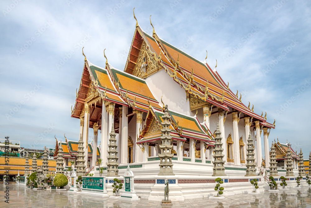 View at the Wat Suthat Thepwararam Ratchaworamahawihan in Bangkok, Thailand