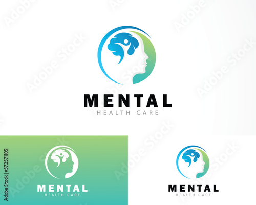 Man thinking health, passion and success logo design inspiration
