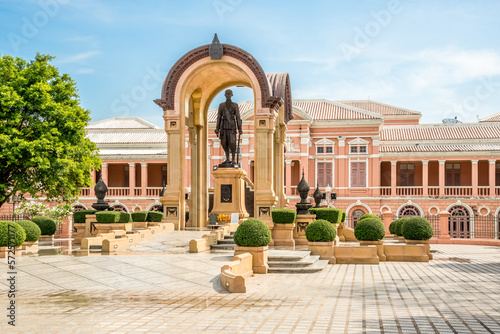 View at the Saranrom Palace with Statue of King Tama IV in the streets of Bangkok - Thailand photo