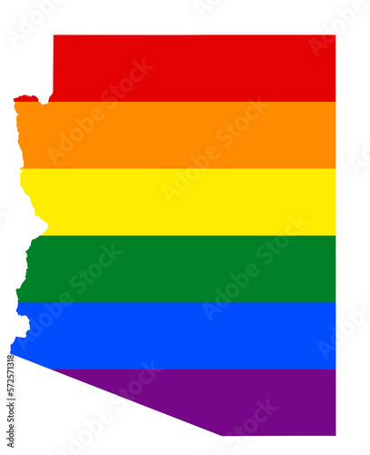 LGBT flag map of the Arizona. PNG rainbow map of the Arizona in colors of LGBT  lesbian  gay  bisexual  and transgender  pride flag.