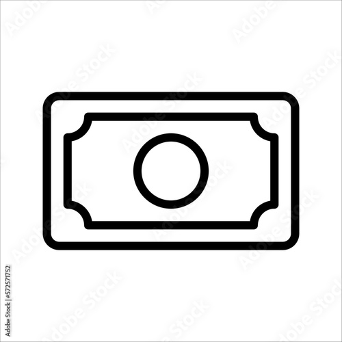 Money icon, cash simple thin line icon vector illustration on white background