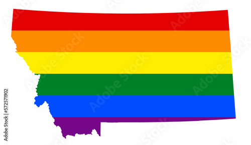 LGBT flag map of the Montana. PNG rainbow map of the Montana in colors of LGBT  lesbian  gay  bisexual  and transgender  pride flag.
